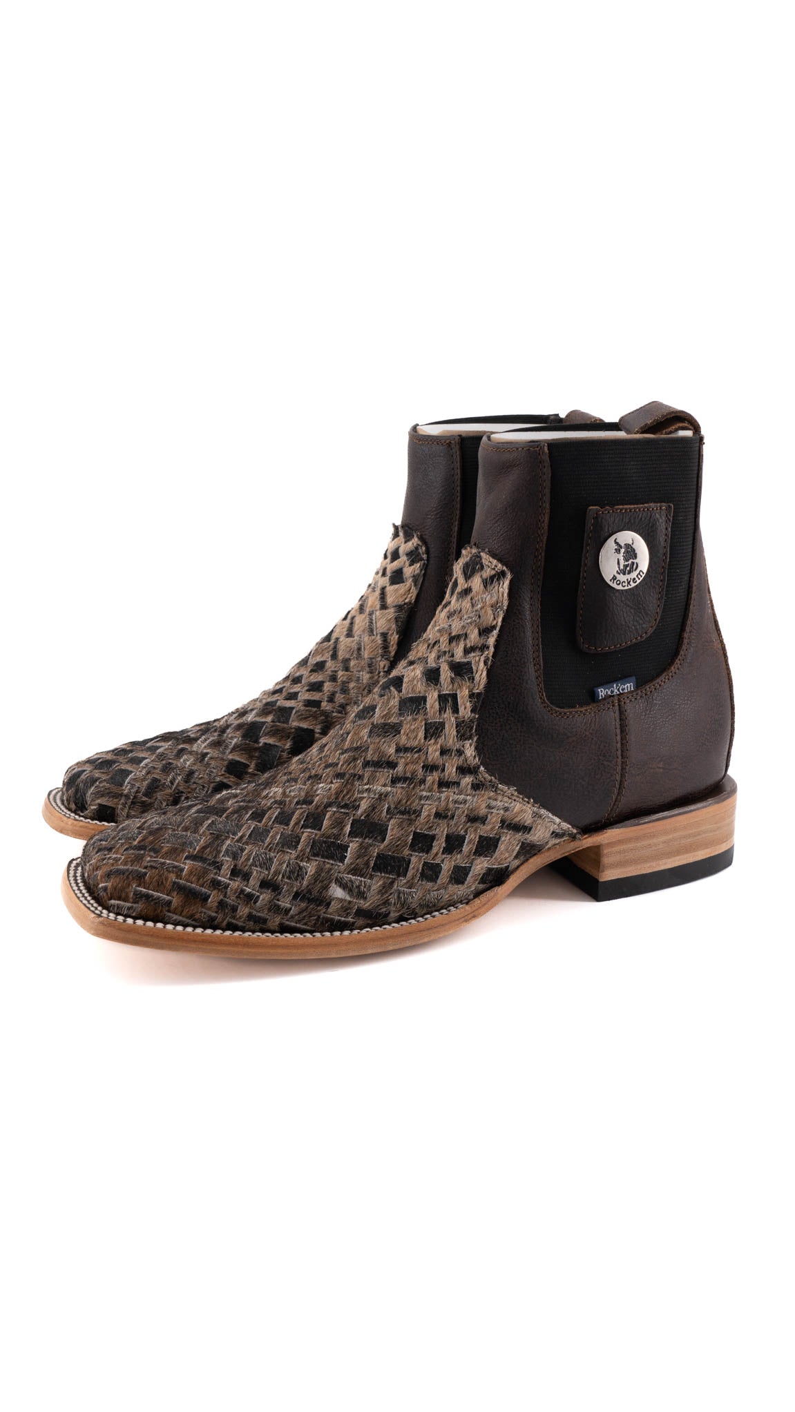 Authentic Men's Cowhide Leather Boots Size 9 - Square Toe Western Style JJ5 Box (Perfect for Rodeo, Country Dancing & Outdoor Adventures)