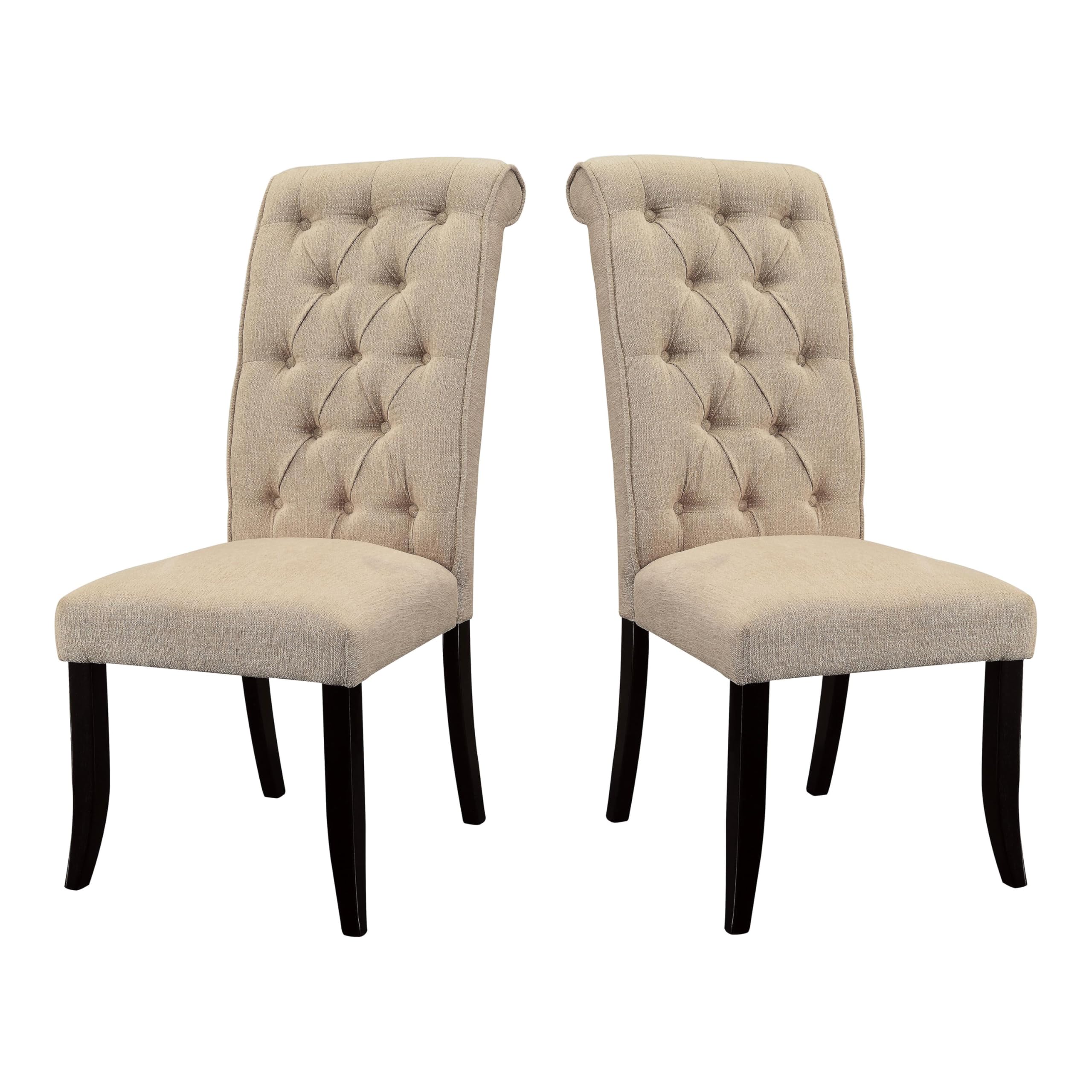 Furniture of America Giano Ivory Side Chairs (Set of 2) - Modern Dining Room Chairs for Kitchen, Living Room & Office - Comfortable & Stylish Home Decor
