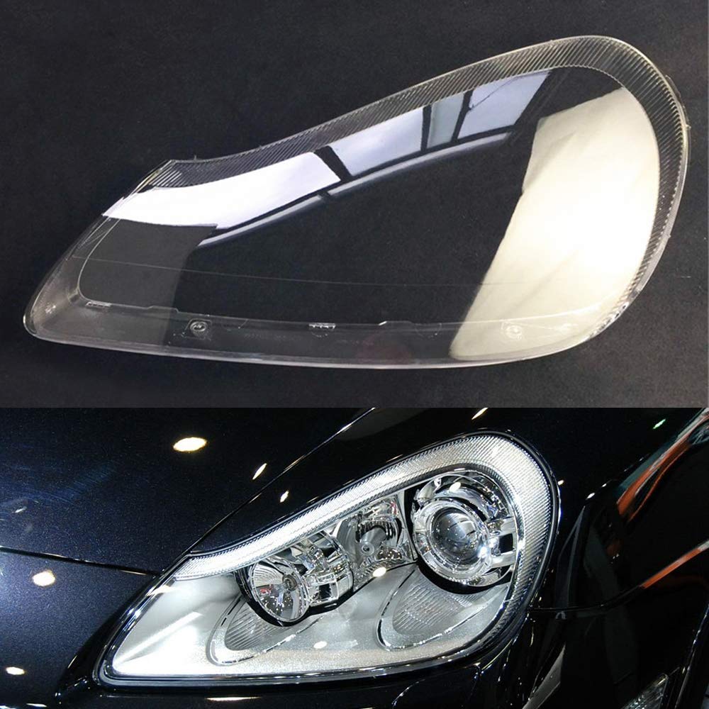 Porsche Cayenne Headlight Cover 2007-2010 - Clear Lens Replacement Pair for Night Driving