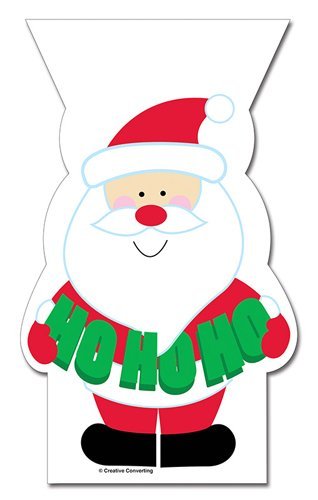 Santa Claus Shaped Cello Bags with Zipper Closure - 12 Pack Christmas Gift Bags for Candy, Cookies & Small Presents - Perfect for Holiday Parties, Stocking Stuffers & DIY Gift Wrapping