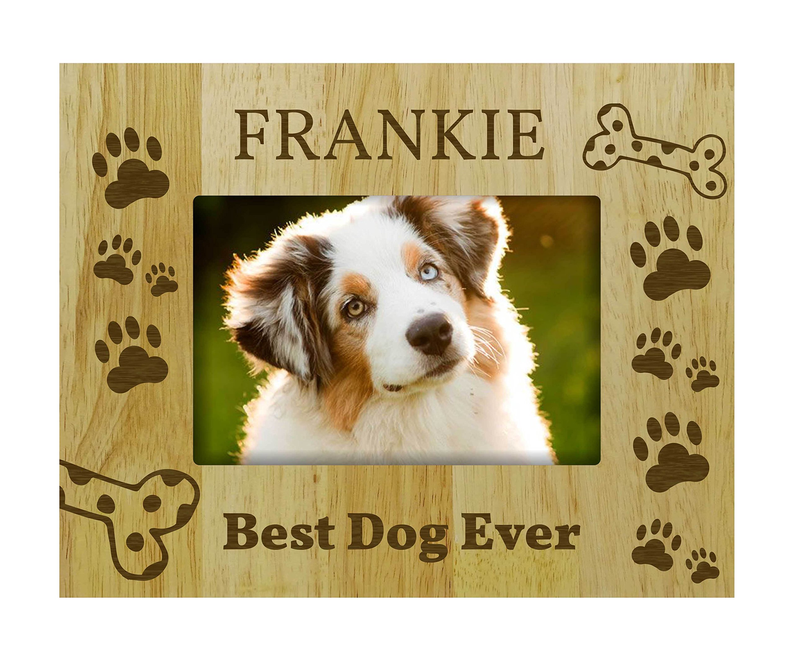 Personalized Dog Memorial Engraved Wood Picture Frame 4x6 Inches Horizontal - Custom Engraved Message for Pet Loss Remembrance | Perfect for Home Decor, Pet Memorial Gifts & Sympathy Keepsakes