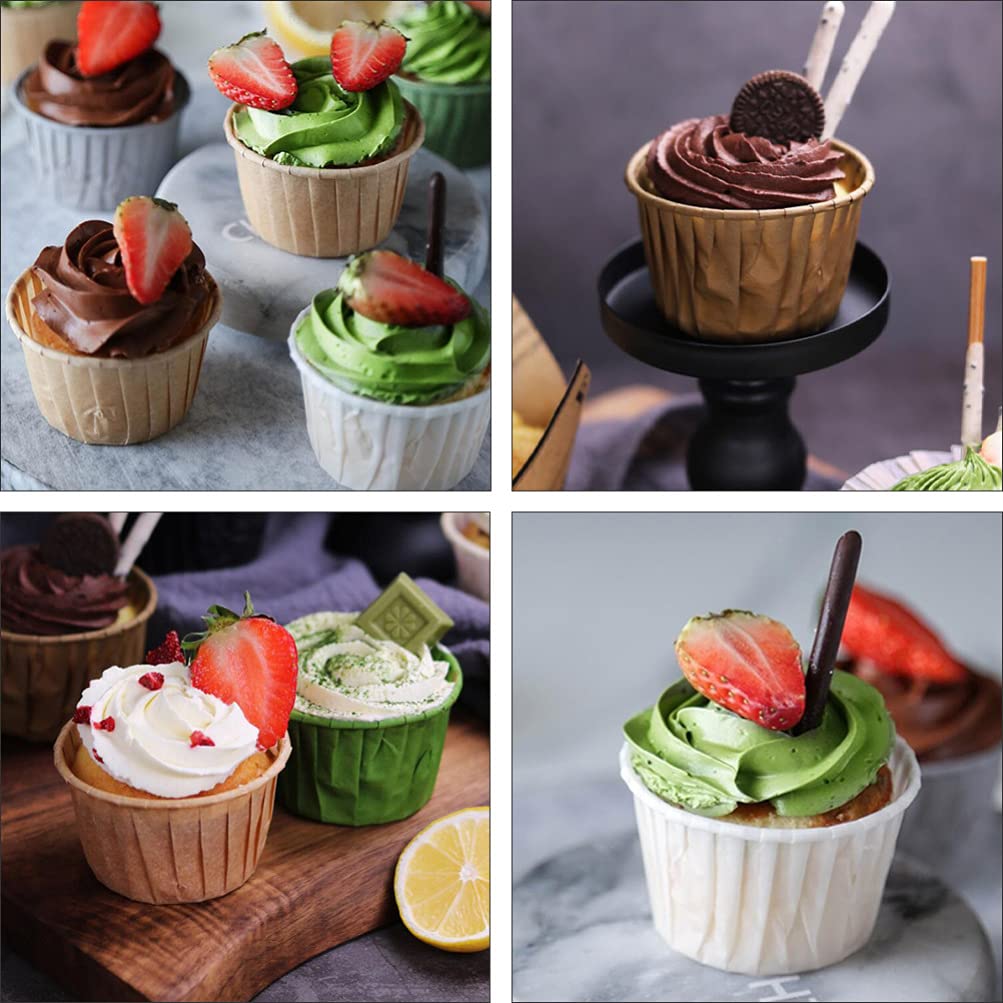 Hemoton 150Pcs Brown Disposable Baking Cups - Oil-Proof Greaseproof Muffin & Cupcake Liners, Food Grade Paper Pudding Cups for Baking, Baby Food & Party Desserts | Perfect for Home Baking, Birthday Parties & Holiday Treats