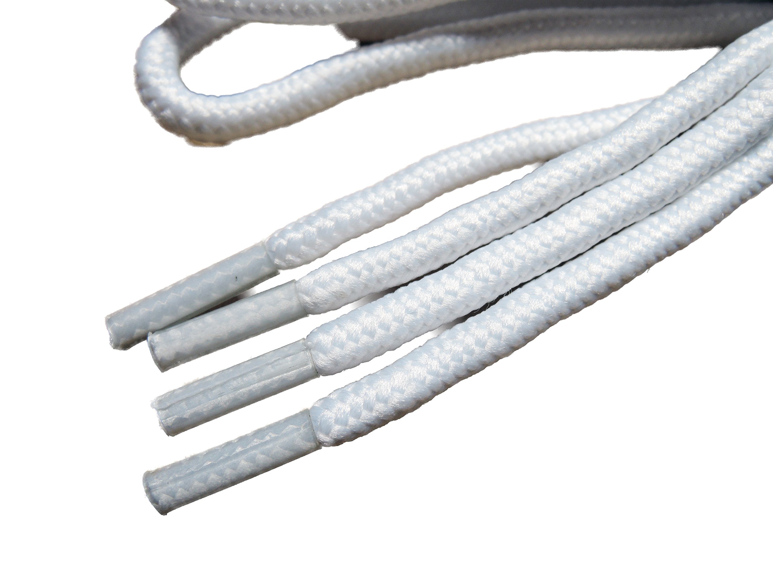 3 Pairs Punk Oi Style Long Round Boot Shoe Laces - Black, Red & White for Combat Boots, Doc Martens & Gothic Fashion