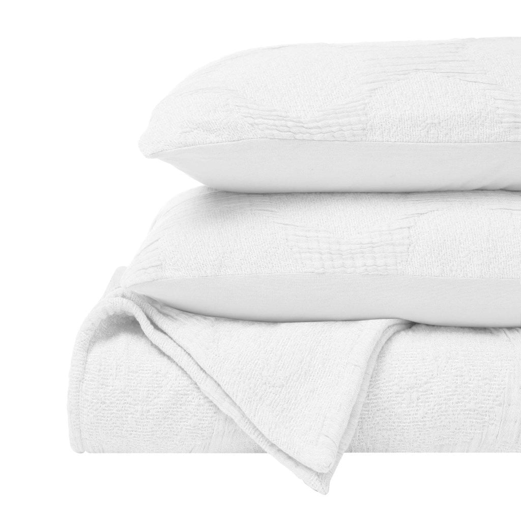 Tanta Cotton Medium Weight Crinkle Woven Coverlet - Soft & Breathable Bedspread for All Seasons | Perfect for Bedroom Decor, Guest Rooms & Cozy Home Styling