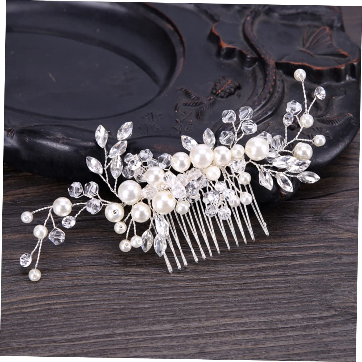 Minkissy Handmade Silver Crystal Bridal Hair Comb - Elegant Wedding Hair Accessories for Women | Perfect for Brides, Bridesmaids, and Special Occasions