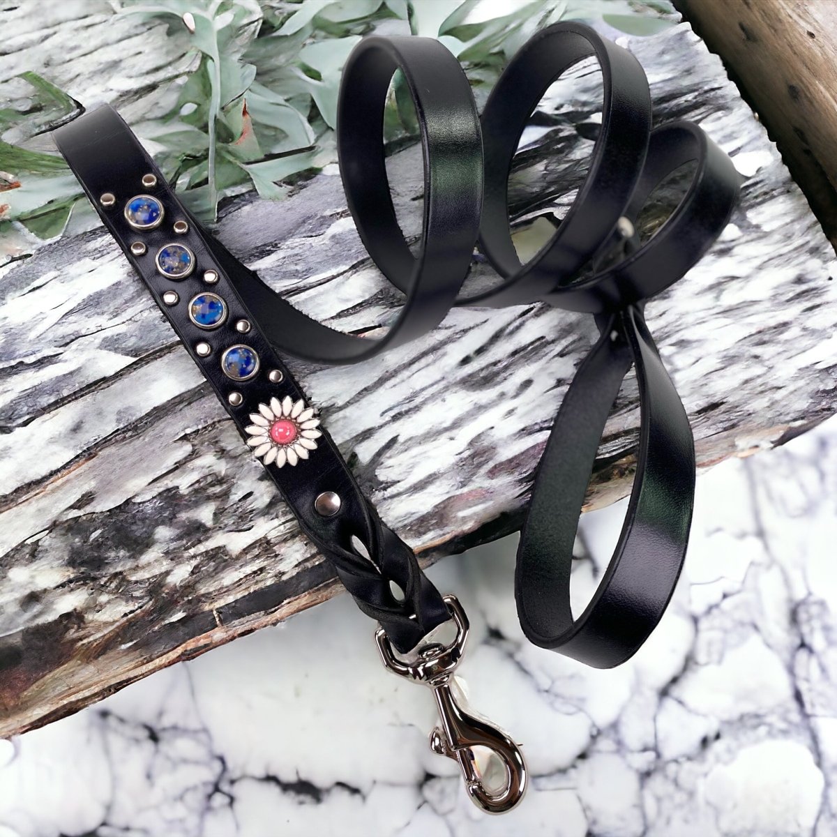 Premium Matching Leather Dog Leash Set - Durable & Stylish for Small Medium Large Dogs - Perfect for Walking, Training & Outdoor Adventures