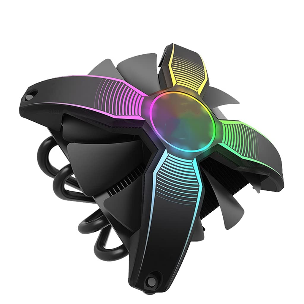MKOJU 120mm RGB CPU Cooler - 4-Pin PWM Silent PC Cooling Fan with Heatsink | Perfect for Gaming PC, Workstation & Computer Case Cooling