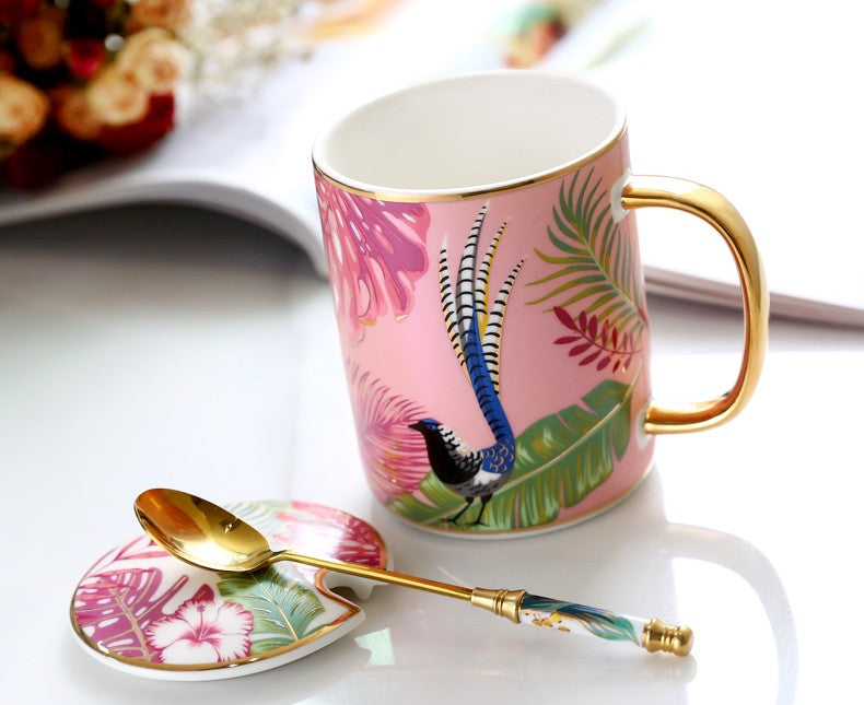 Jungle Animal Porcelain Mugs - 16oz Large Capacity Ceramic Coffee Cups with Gift Box, Creative Office Mugs for Tea, Coffee & Hot Chocolate - Perfect for Home, Office & Gifts