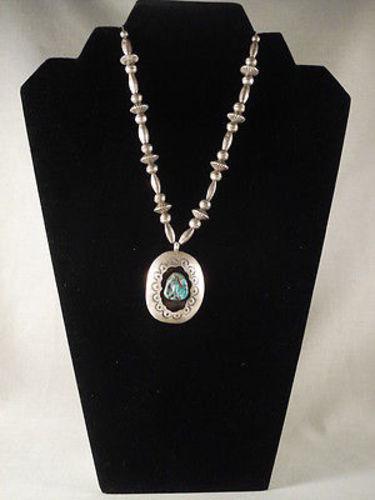 Authentic Vintage Navajo Hogan Bead Silver Necklace - Handcrafted Native American Jewelry for Women, Perfect for Boho Fashion & Special Occasions