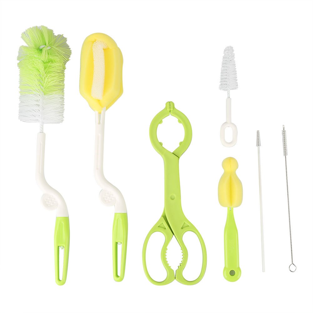 7Pcs Baby Bottle Cleaning Kit - Nylon Brushes & Straw Cleaner for Infant Feeding