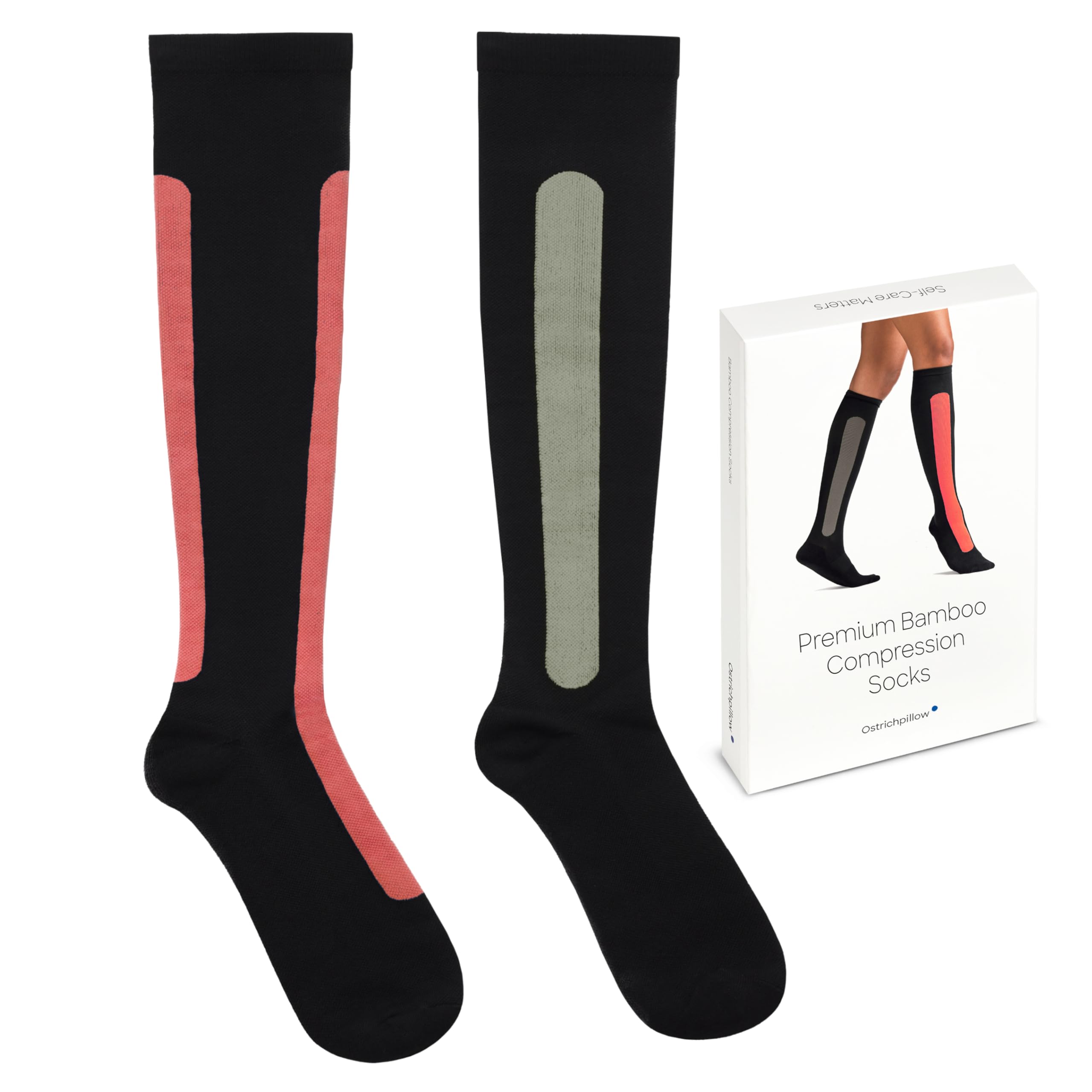 Ostrichpillow Compression Socks for Nurses & Healthcare Workers - Medical Grade Circulation Socks for Women & Men - Improve Blood Flow, Reduce Swelling & Fatigue - Perfect for Long Shifts, Travel & Recovery