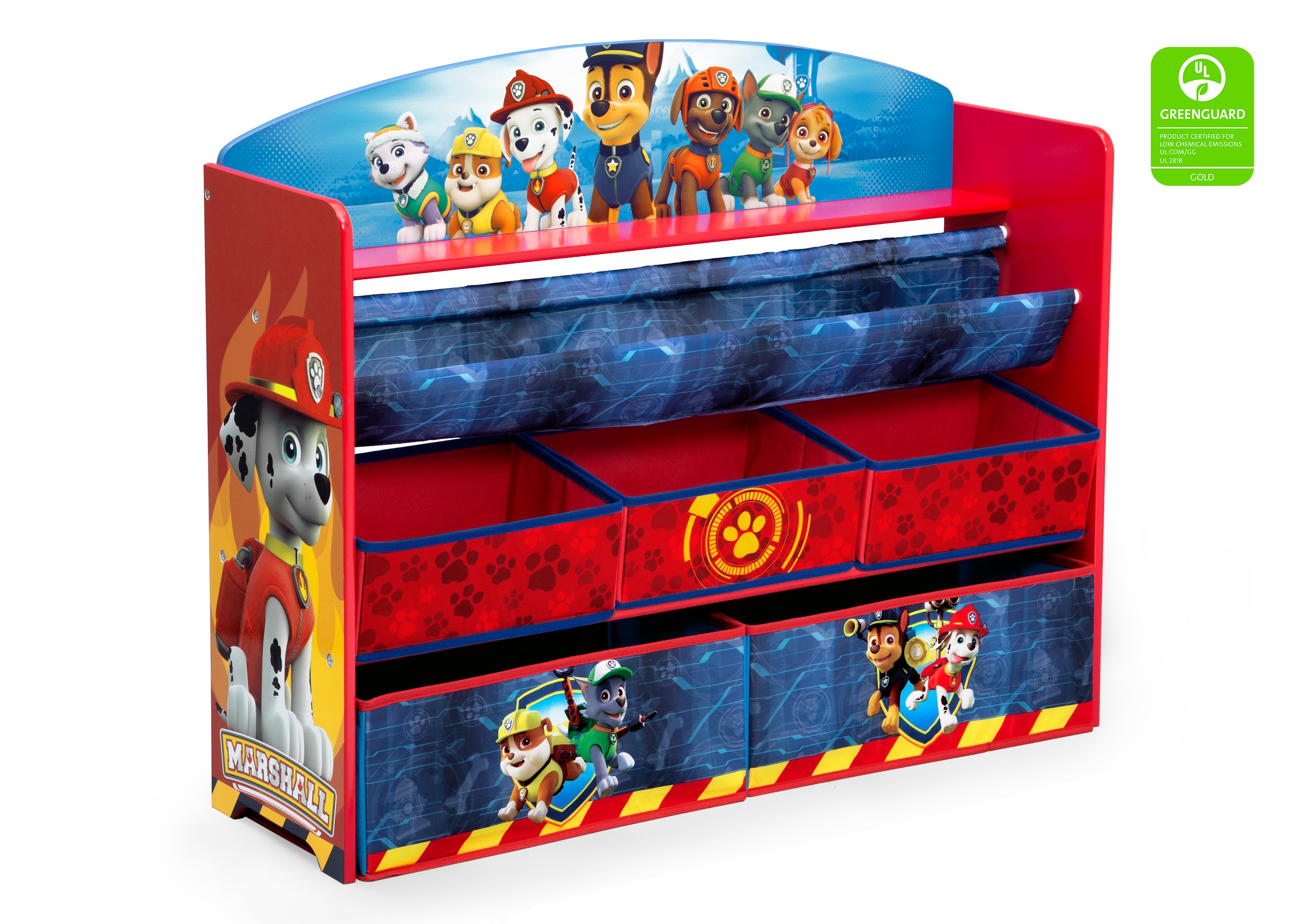 PAW Patrol Deluxe Book and Toy Organizer - Kids' Storage Solution for Books, Toys & School Supplies | Perfect for Bedroom, Playroom & Classroom Organization