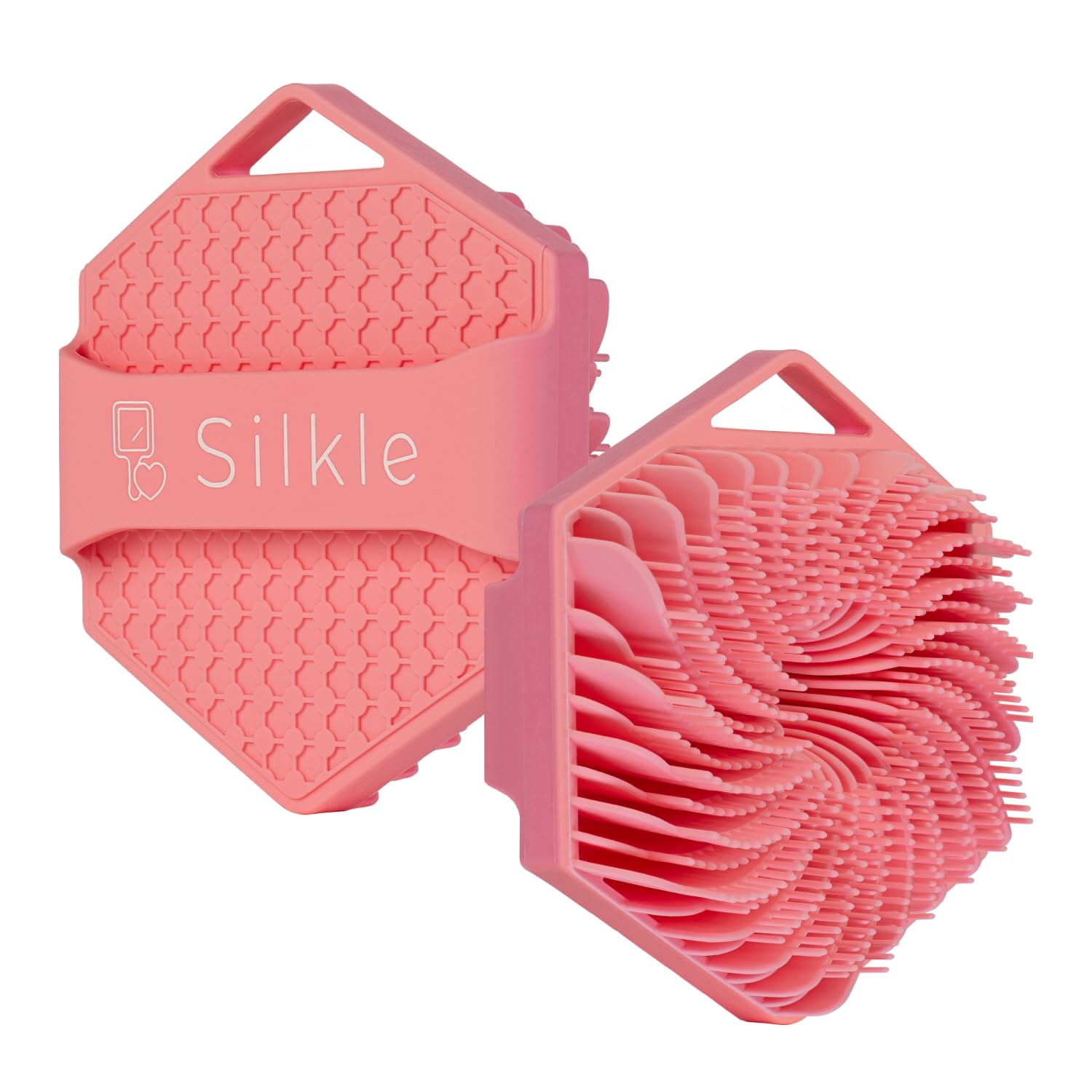 Exfoliating Silicone Body Scrubber - Gentle Bath Brush & Skin Cleansing Sponge for Smooth Skin | Shower Scrubber for Men & Women | Perfect for Daily Exfoliation, Back Cleansing & Spa Treatments - Pink