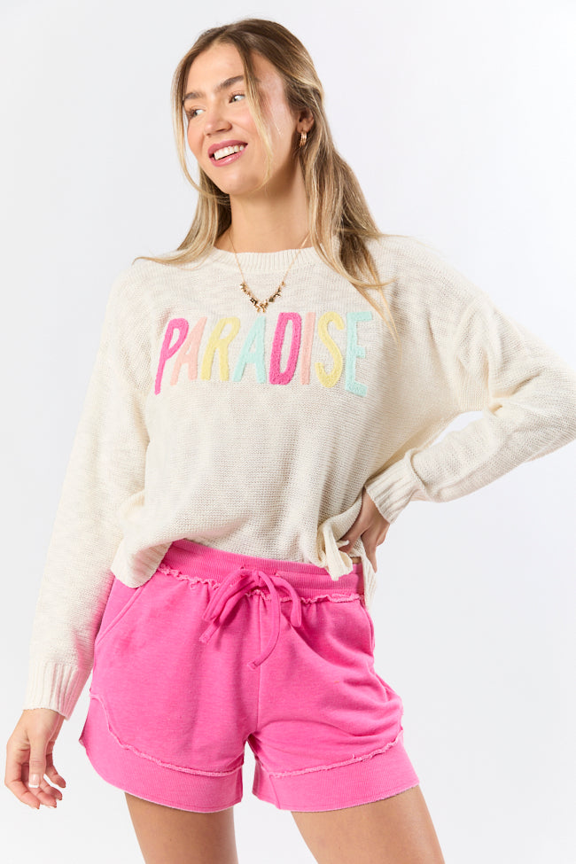 Lost In Paradise Lightweight Sweater - Colorful Tropical Print Pullover for Women | Perfect for Beach Vacations, Summer Outings & Casual Wear