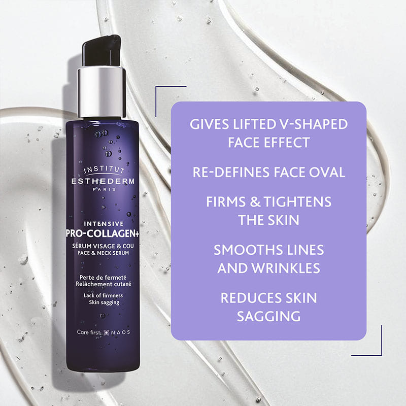 Institut Esthederm Intensive Pro Collagen+ Serum - Anti-Aging Face Serum with Hyaluronic Acid for Wrinkles & Fine Lines - Perfect for Night Skincare Routine & Daily Hydration