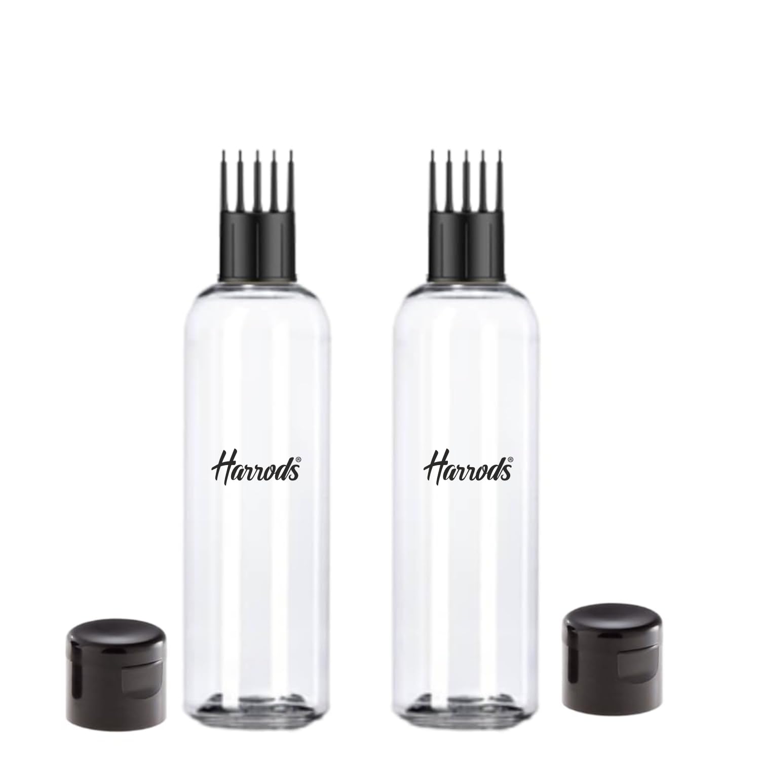 HARRODS 200ml Empty Plastic Bottle for Hair Oil & Color Application | Hair Root Applicator Bottle with Comb Head | Travel-Friendly for Rosemary Tea, Shampoo & Hair Treatments | Perfect for DIY Hair Care & Salon Use - Pack of 2