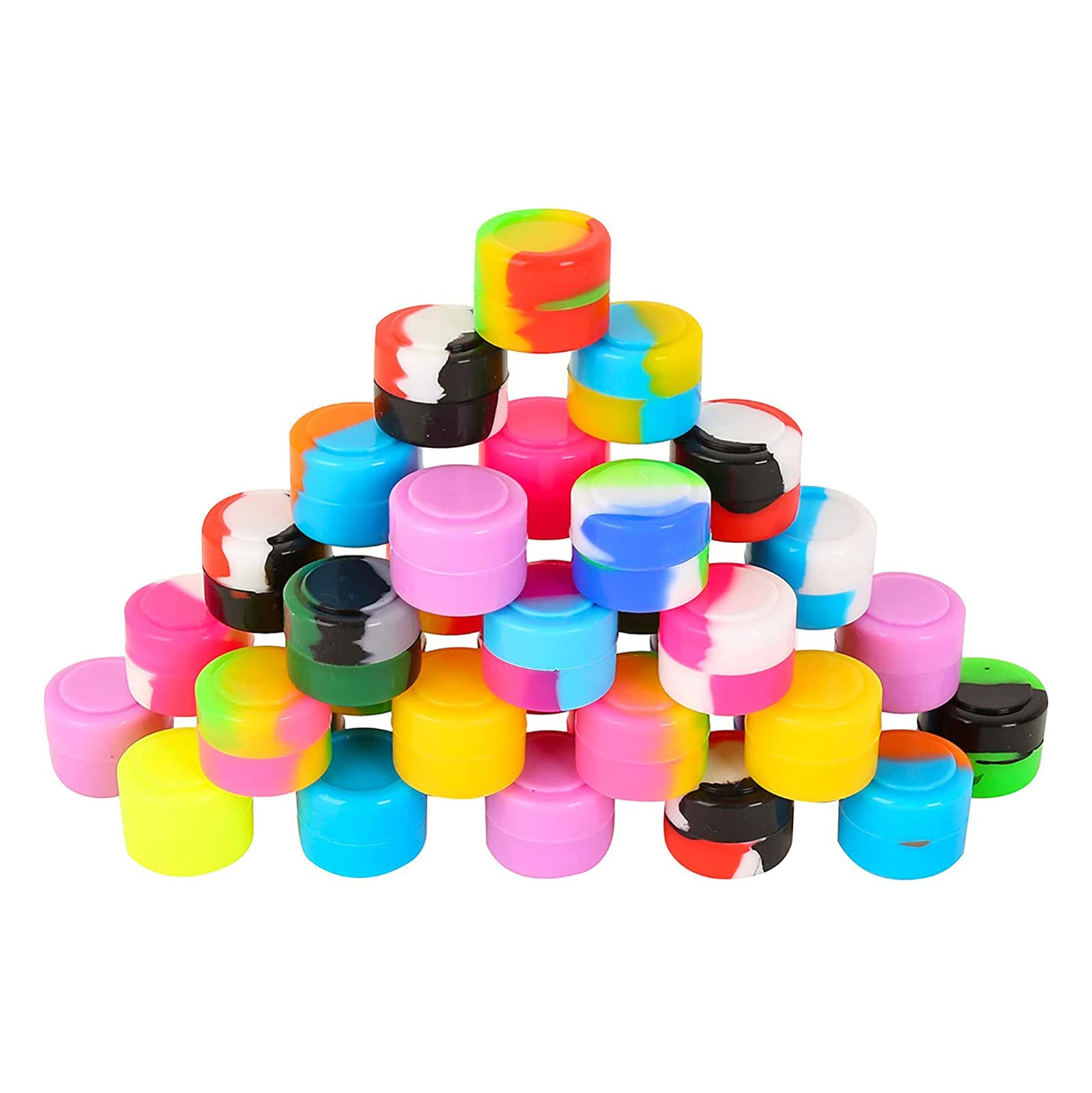 100pcs 2ML Silicone Wax Containers - Non-Stick Multi-Purpose Storage Jars for Cosmetics, Crafts & Home Organization - Under Bed Shoe Organizer (Multicolor, One Size) - Perfect for DIY Projects, Beauty Storage & Small Item Organization