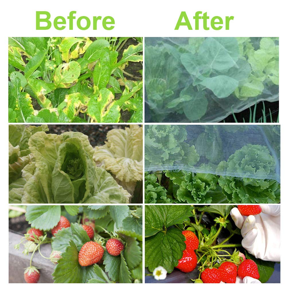 Insect Protection Netting for Garden & Greenhouse - Fine Mesh Plant Covers for Vegetables, Fruits & Flowers | Durable Grow Tunnel Netting for Pest Control & Crop Protection | Ideal for Raised Beds, Hydroponics & Organic Gardening
