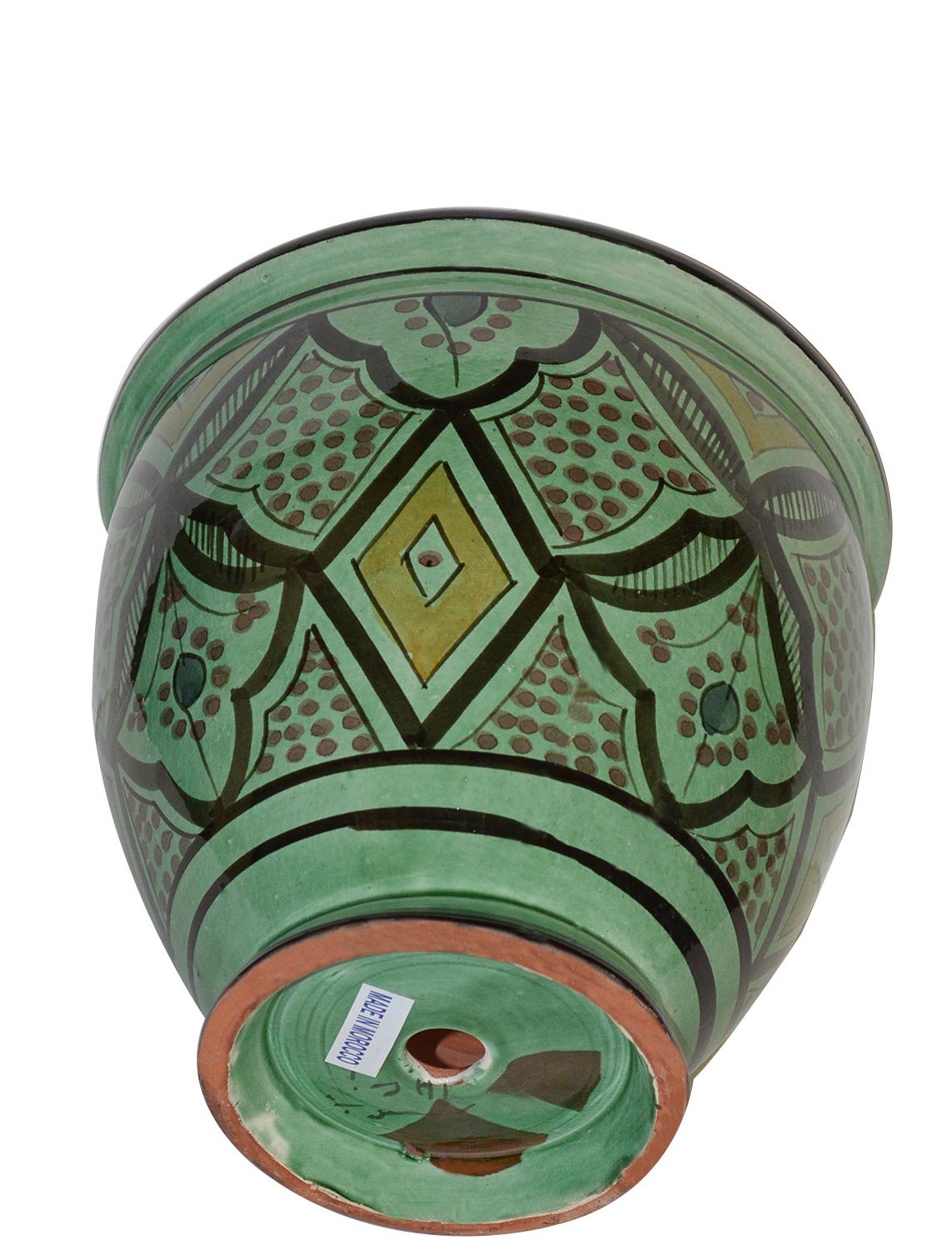 Handmade Moroccan Ceramic Flower Pots with Drain Hole - Spanish Garden Planter for Indoor & Outdoor Plants | Perfect for Home Decor, Patio, and Balcony Gardening