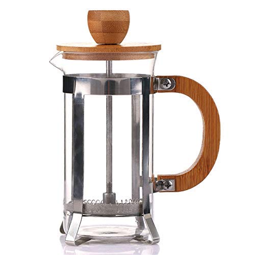 Eco-Friendly Ceramic French Press Coffee Maker with Bamboo Cover - Glass Coffee & Tea Plunger Percolator for Home, Office, Camping & Gifts
