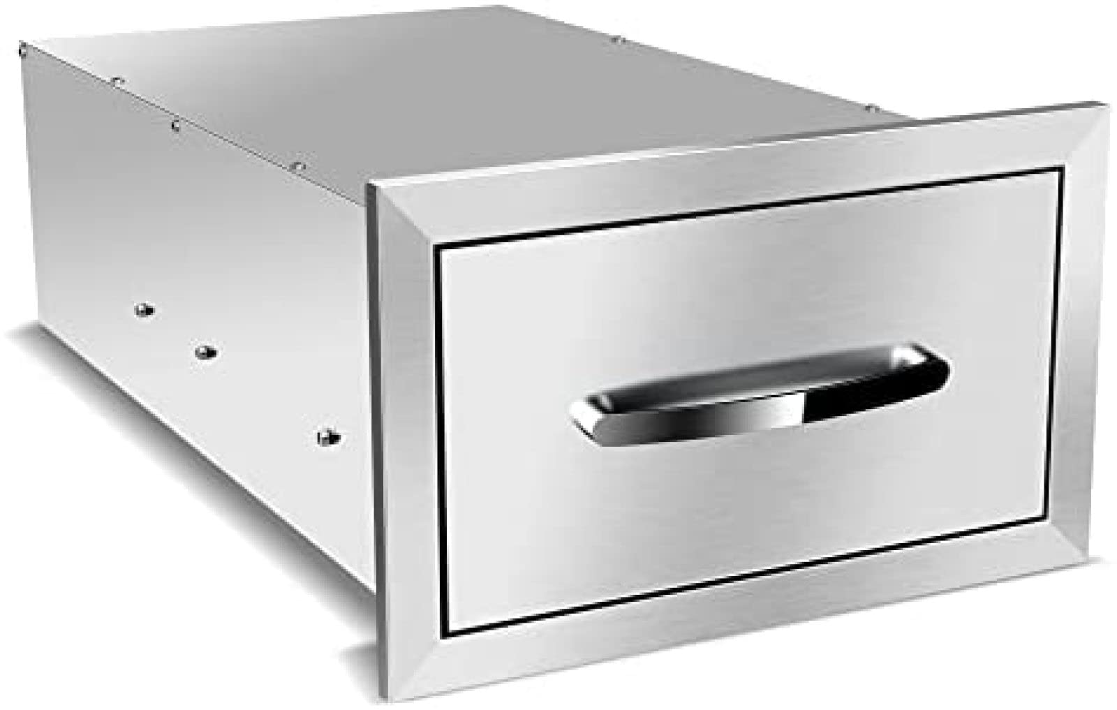 Stainless Steel Outdoor Kitchen Drawers - Flush Mount BBQ Island Drawers with Embedded Handle for Patio Grill Station (14