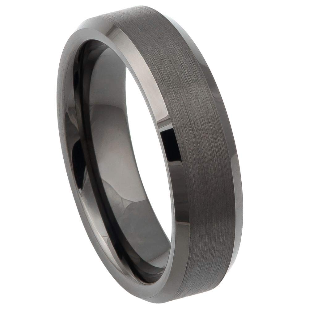 Personalized Tungsten Ring for Men & Women - 6mm Gun Metal IP Plated for Engagement & Anniversary Gifts