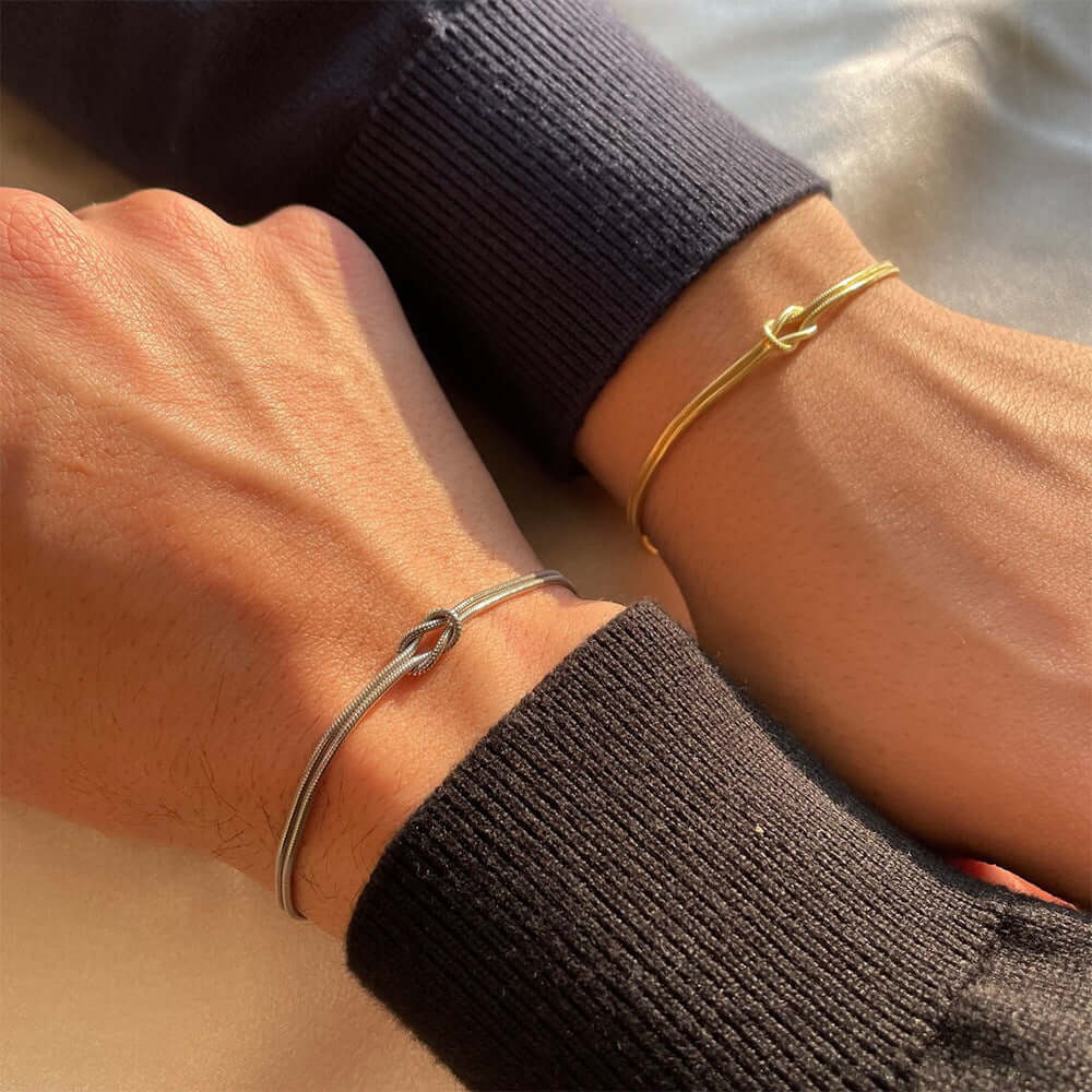 Bow Link Chain Matching Bracelet Set YS965 - Elegant Jewelry for Women, Perfect Gift for Valentine's Day, Anniversary & Special Occasions