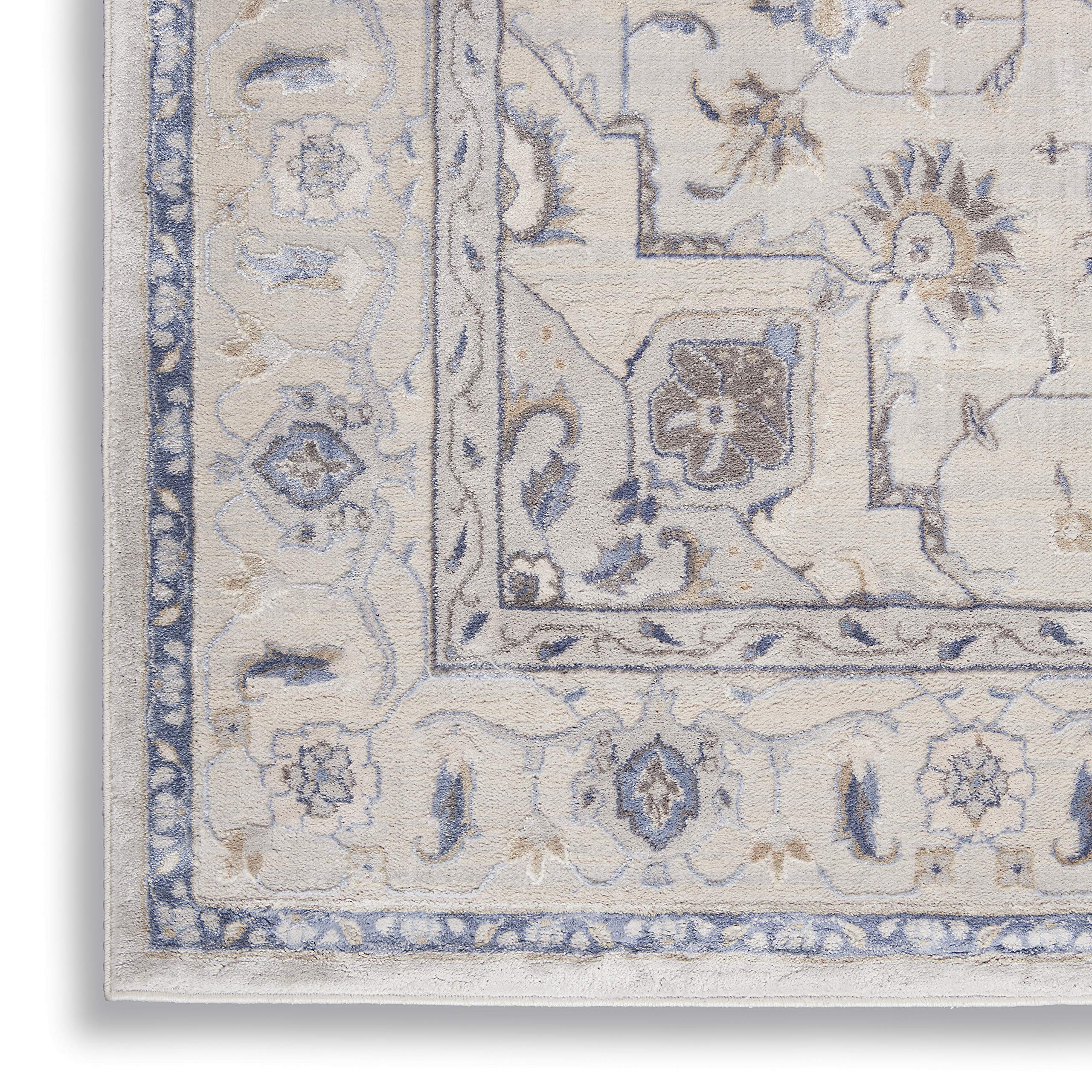 Nourison Sleek Textures Traditional Ivory/Grey 5'3