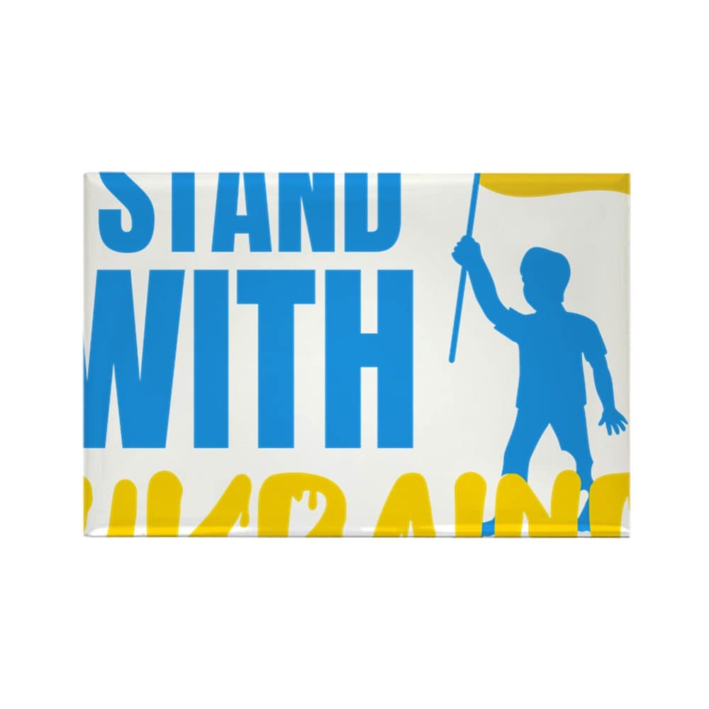 Stand With Ukraine Peace Kids Waving Flag Refrigerator Magnet - 3