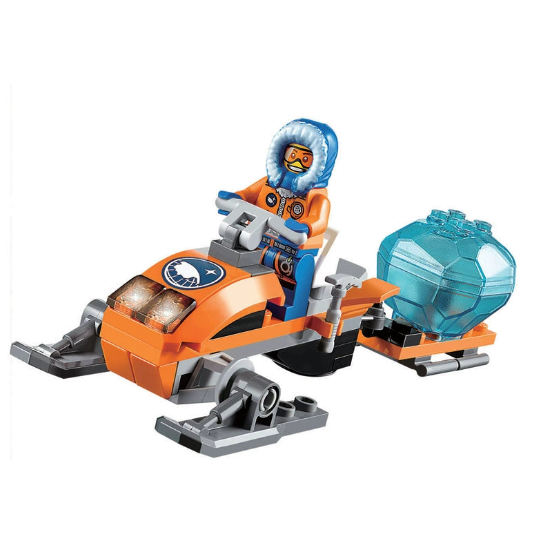 44-Piece Arctic Snowmobile Toy Set for Kids - Durable Plastic Winter Adventure Playset - Perfect for Indoor & Outdoor Snow-Themed Playtime