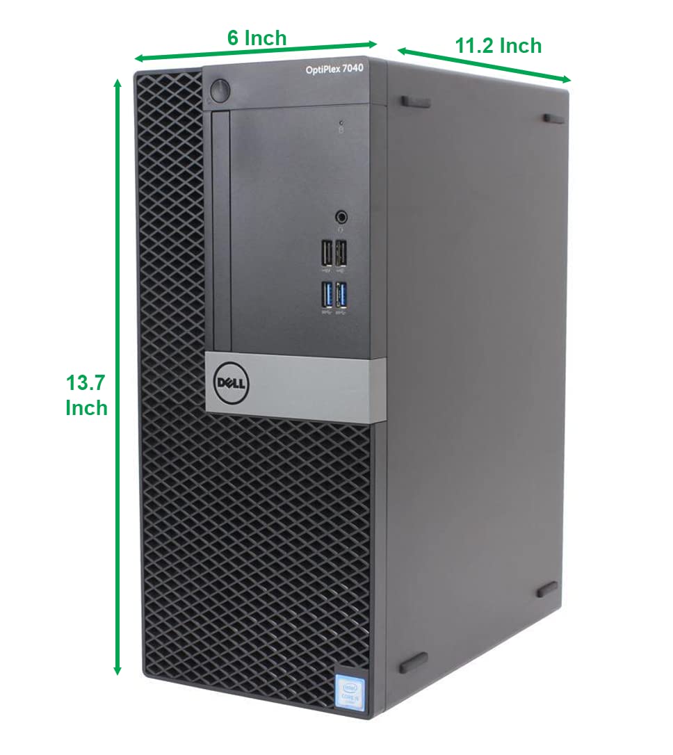 Refurbished Dell OptiPlex 7040 Tower Desktop PC - Intel Core i5-6500 3.2GHz, 8GB RAM, 128GB SSD + 500GB HDD, AMD Radeon RX-550 4GB Graphics, WiFi, Windows 10 | Ideal for Home Office, Business Workstations & Gaming Setups