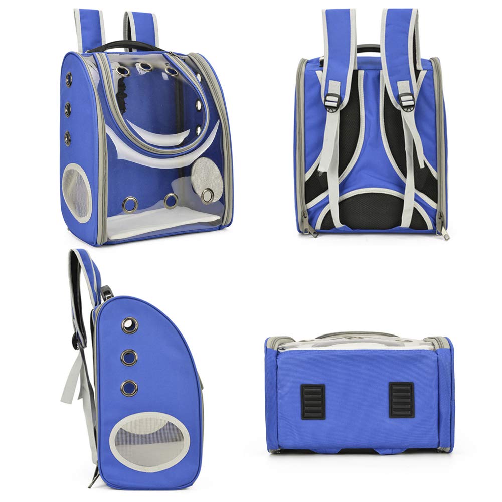 **Clear Pet Carrier Backpack for Cats & Small Dogs – Bubble Travel Backpack, Waterproof Space Capsule Carrier for Hiking, Walking & Outdoor Adventures – Blue**    *(Perfect for Air Travel, Vet Visits, and Daily Adventures with Your Pet!)*