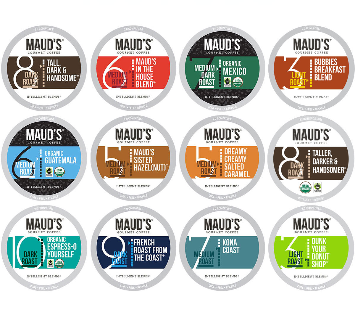 Maud's 12 Flavor Bulk Coffee Variety Pack | Premium Arabica & Robusta Blend | Perfect for Office, Home & Gifting | Family Size Coffee Sampler for Coffee Lovers