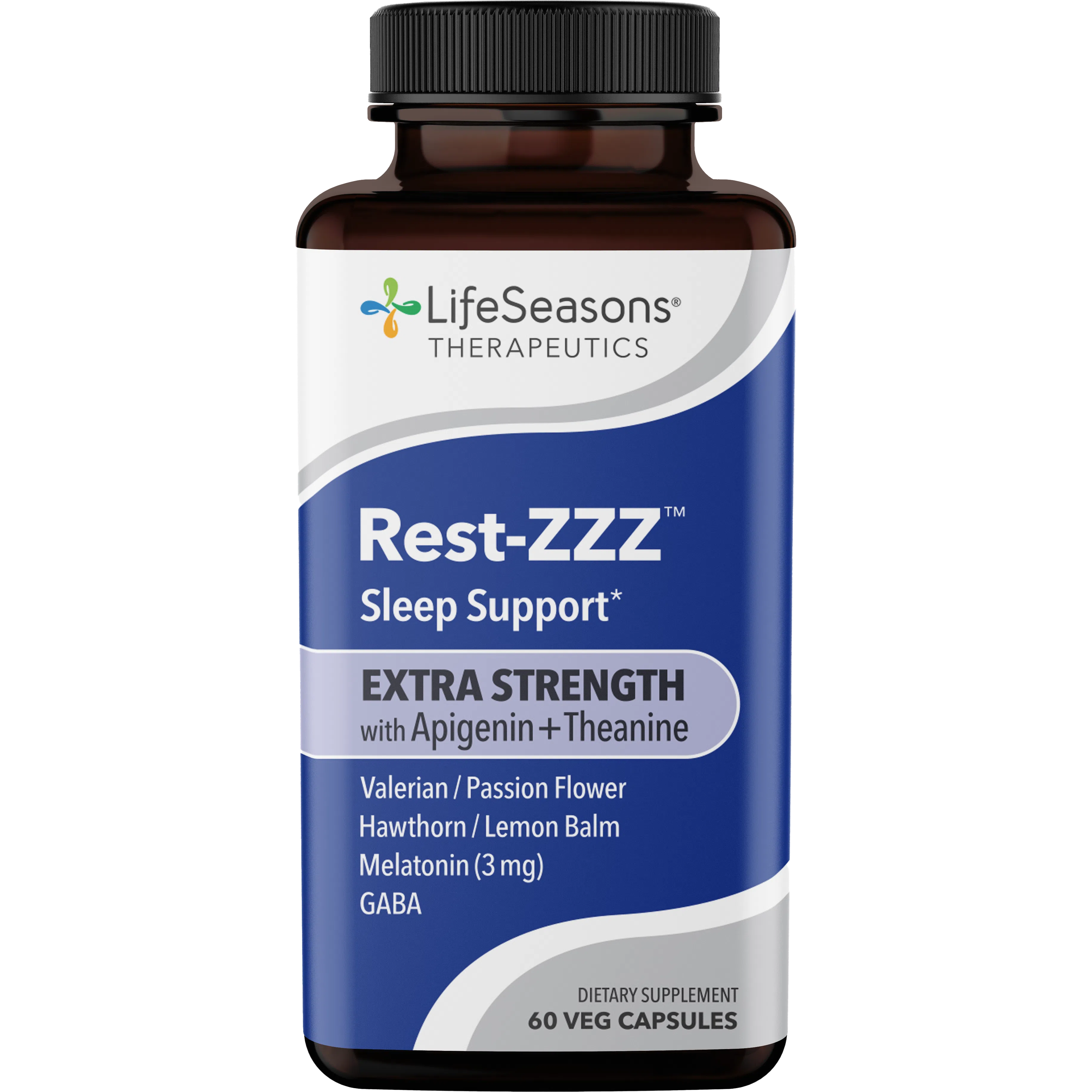 LifeSeasons Rest ZZZ Extra Strength Sleep Aid Supplement - Natural Sleep Support for Adults with Melatonin & Herbal Blend | Promotes Deep Relaxation & Restful Sleep for Nighttime Use