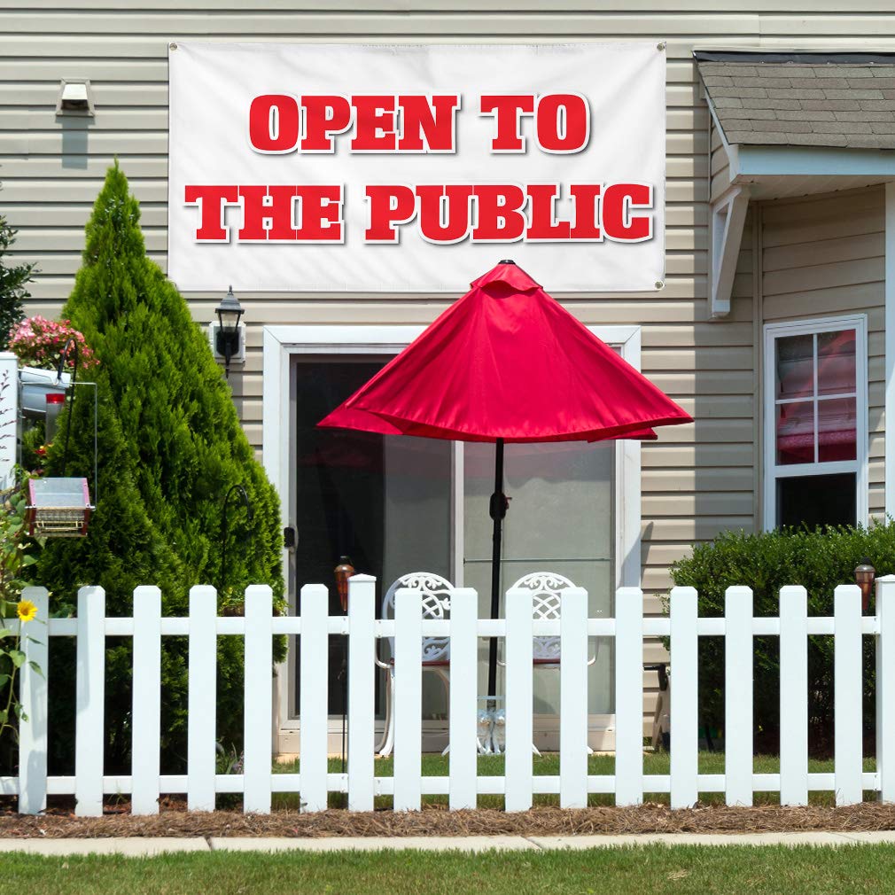 Durable 48x96 Inches Vinyl Banner with 8 Grommets - Weatherproof Outdoor Business Sign for Yard, Industrial & Public Events (White)