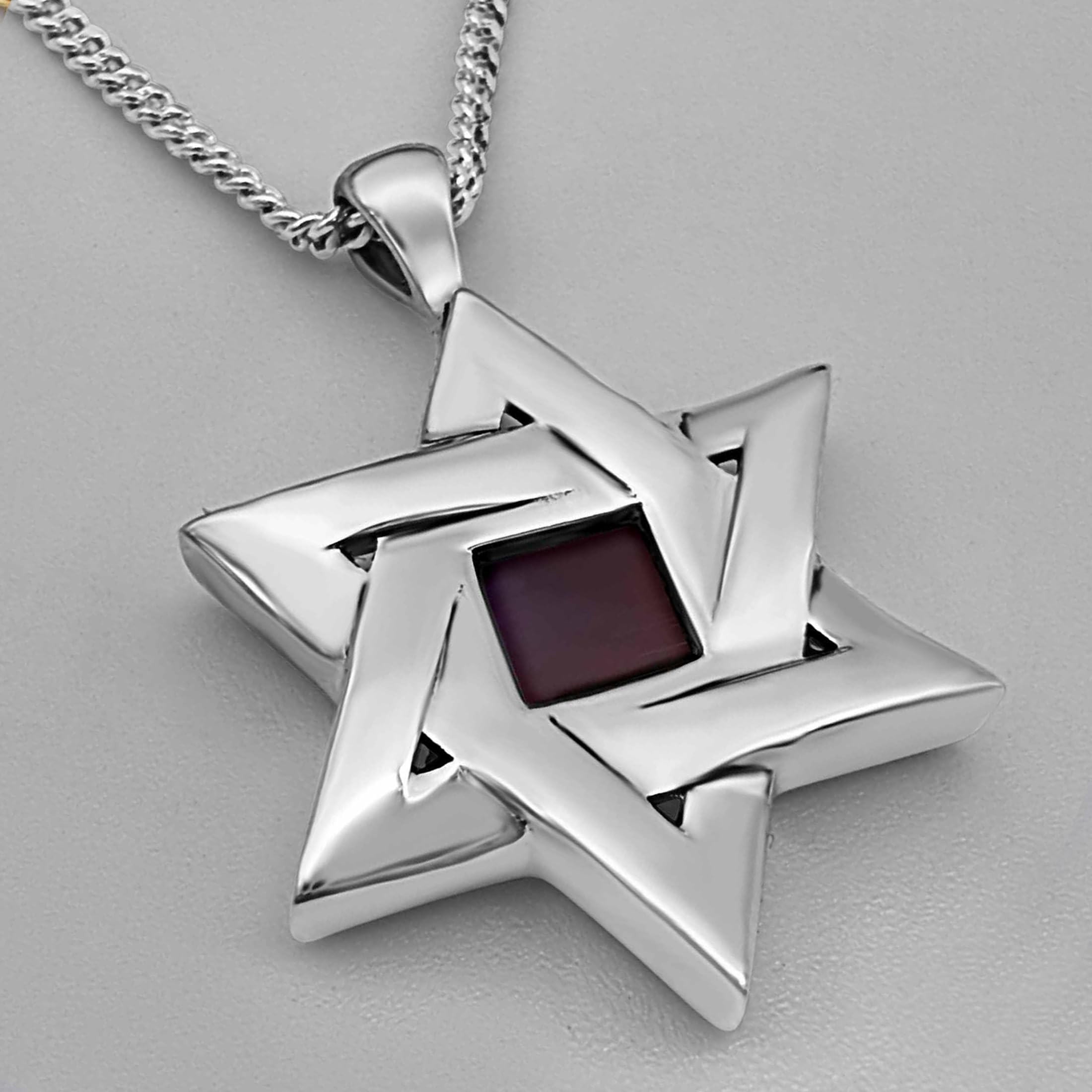 Star of David Necklace with Nano Bible - Hebrew Pendant Featuring Entire Tanakh Scriptures on 0.2