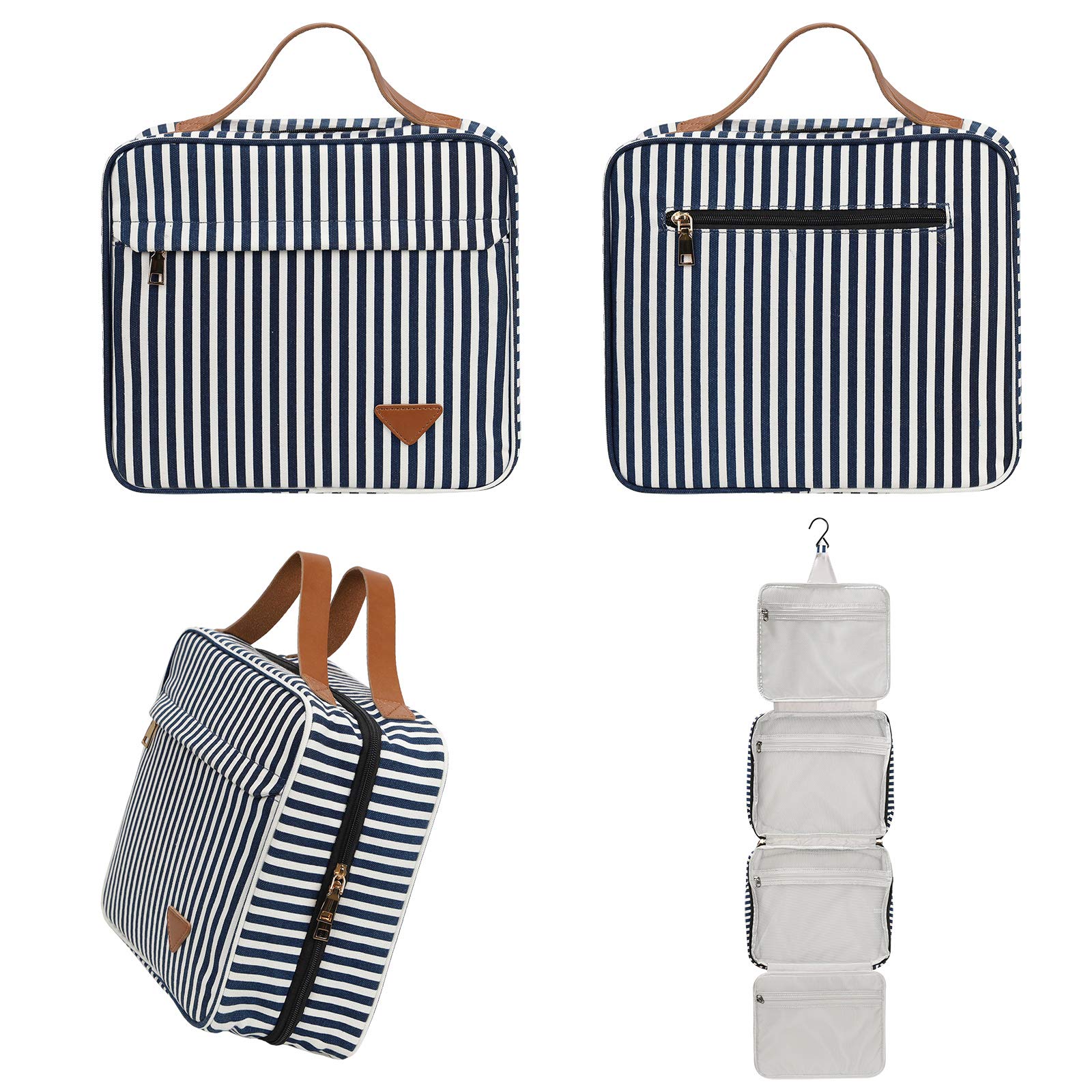 Waterproof Hanging Toiletry & Makeup Bag for Travel - Portable Cosmetic Organizer with Hook for Bathroom, Shower, Gym - Ideal Gift for Women & Girls (Great for Weekend Trips, Camping & College Dorm Use)