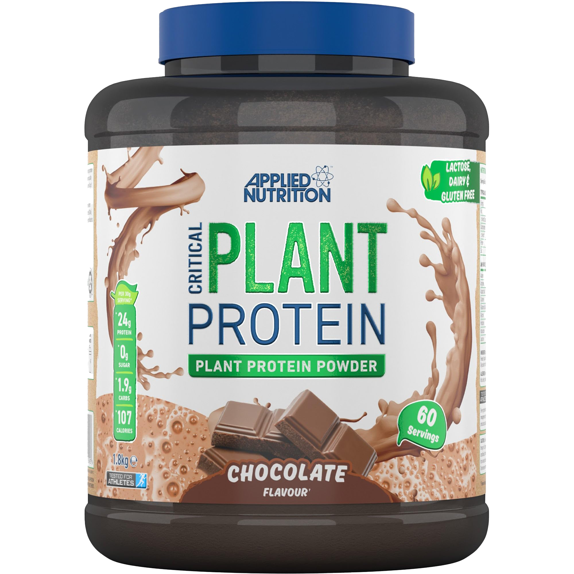 Applied Nutrition Critical Plant Protein Powder 1.8kg (4 lbs) - Vegan Plant-Based Protein Supplement for Muscle Recovery & Weight Management - Perfect for Post-Workout Shakes & Healthy Smoothies