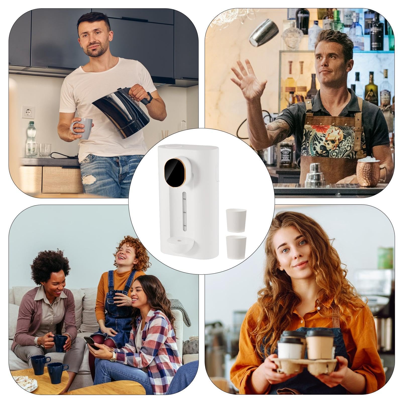 Electric Wine Dispenser with 2 Magnetic Cups - 540ml Wall-Mounted Liquor Dispenser, 3 Modes for Wine, Whiskey & Cocktails | Perfect for Home Bars, Parties & Restaurants