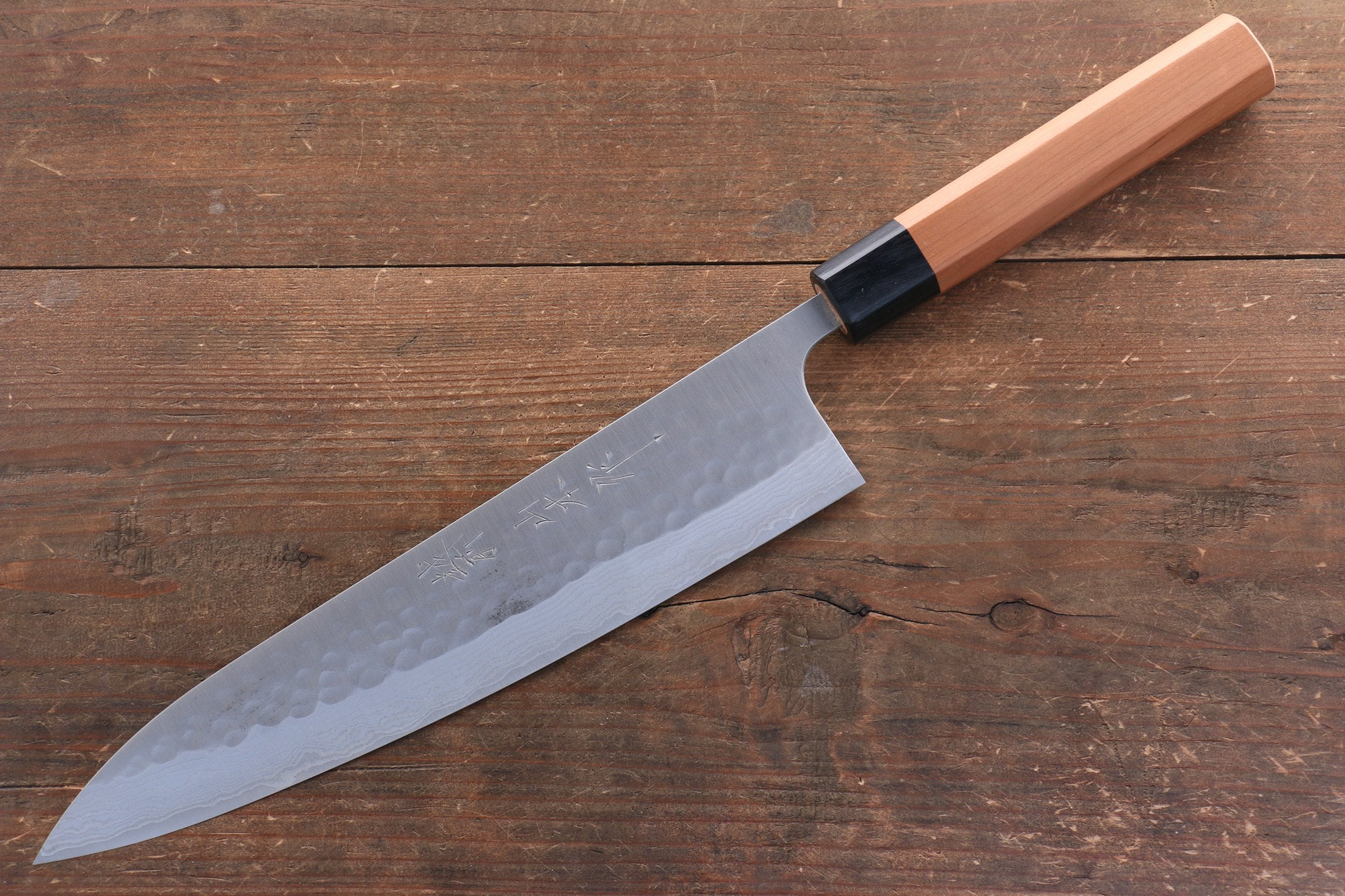 Nao Yamamoto SRS13 Black Damascus Gyuto 210mm Japanese Chef Knife with Cherry Blossom Handle - Premium Kitchen Knife for Sushi, Meat Cutting & Professional Cooking