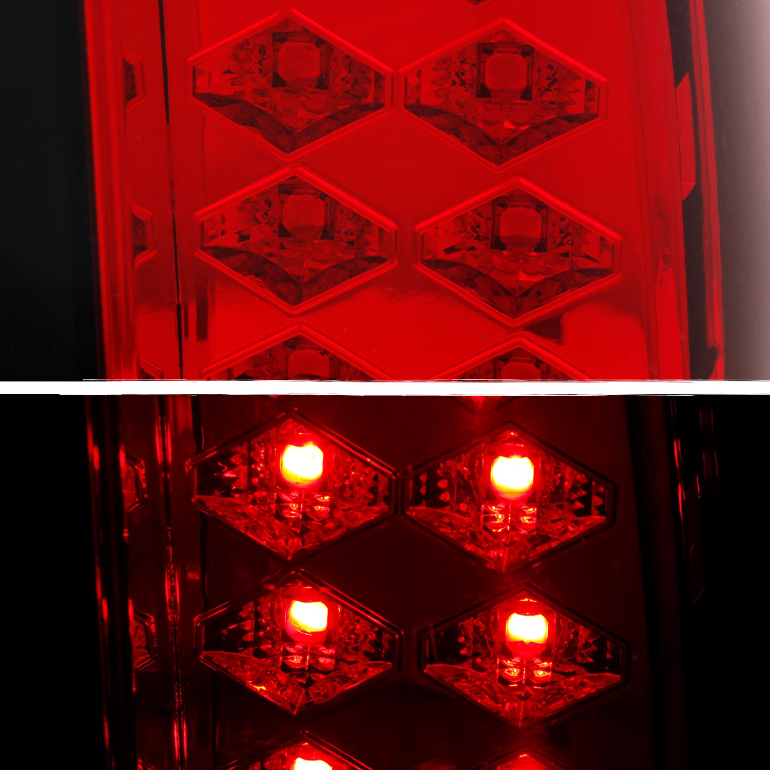 AKKON Red Clear LED Tail Lights Brake Lamps Pair for 88-98 Chevy C/K Series & GMC Sierra Pickup Trucks - Durable Replacement, Enhanced Visibility for Night Driving & Off-Road Adventures