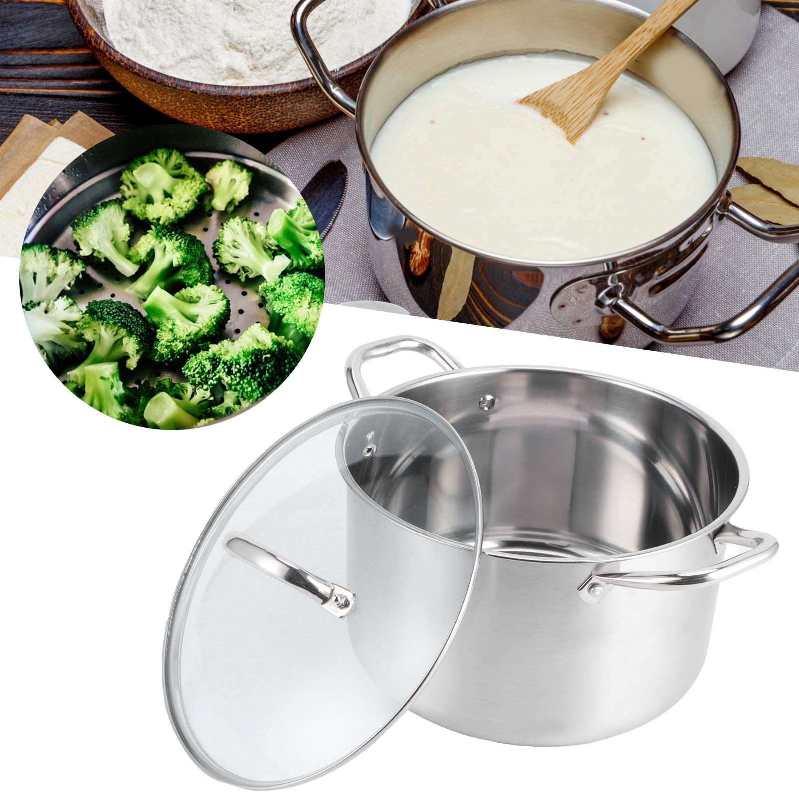 Premium 28cm Multipurpose Stewpan - Durable Stainless Steel Soup Pot for Home, Hotel & Restaurant Use - Ideal for Cooking, Stewing & Serving Soups, Stews & Sauces