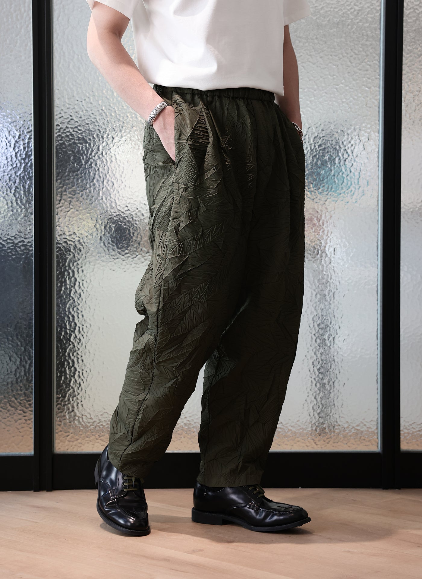 Distorted Pleated Polyester Easy Pants for Women - Comfortable Casual Lounge Pants for Home, Travel & Yoga