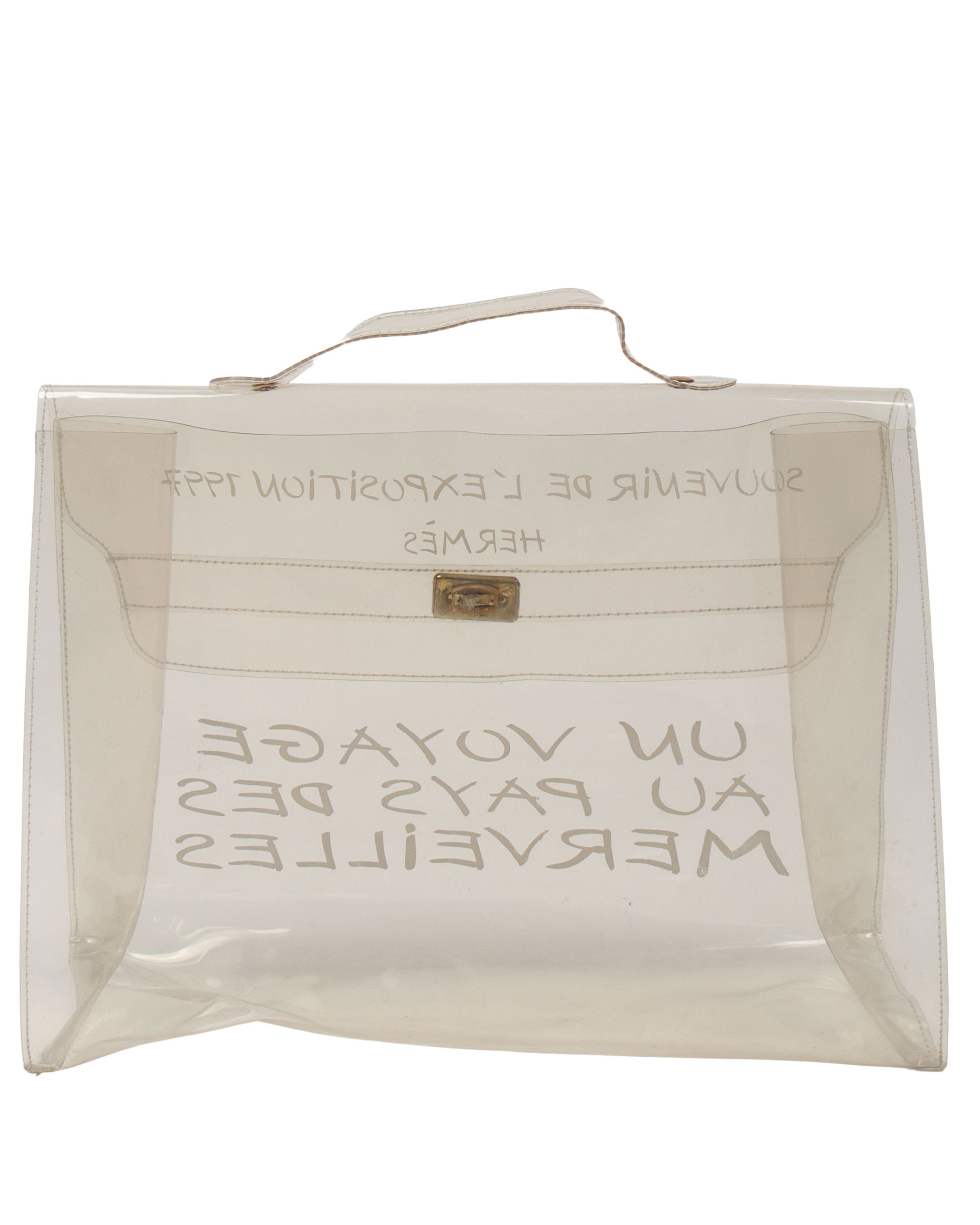 1997 Clear Promotional Kelly Bag - Luxury Transparent Handbag for Women, Fashionable Shoulder Bag for Parties, Events & Everyday Use