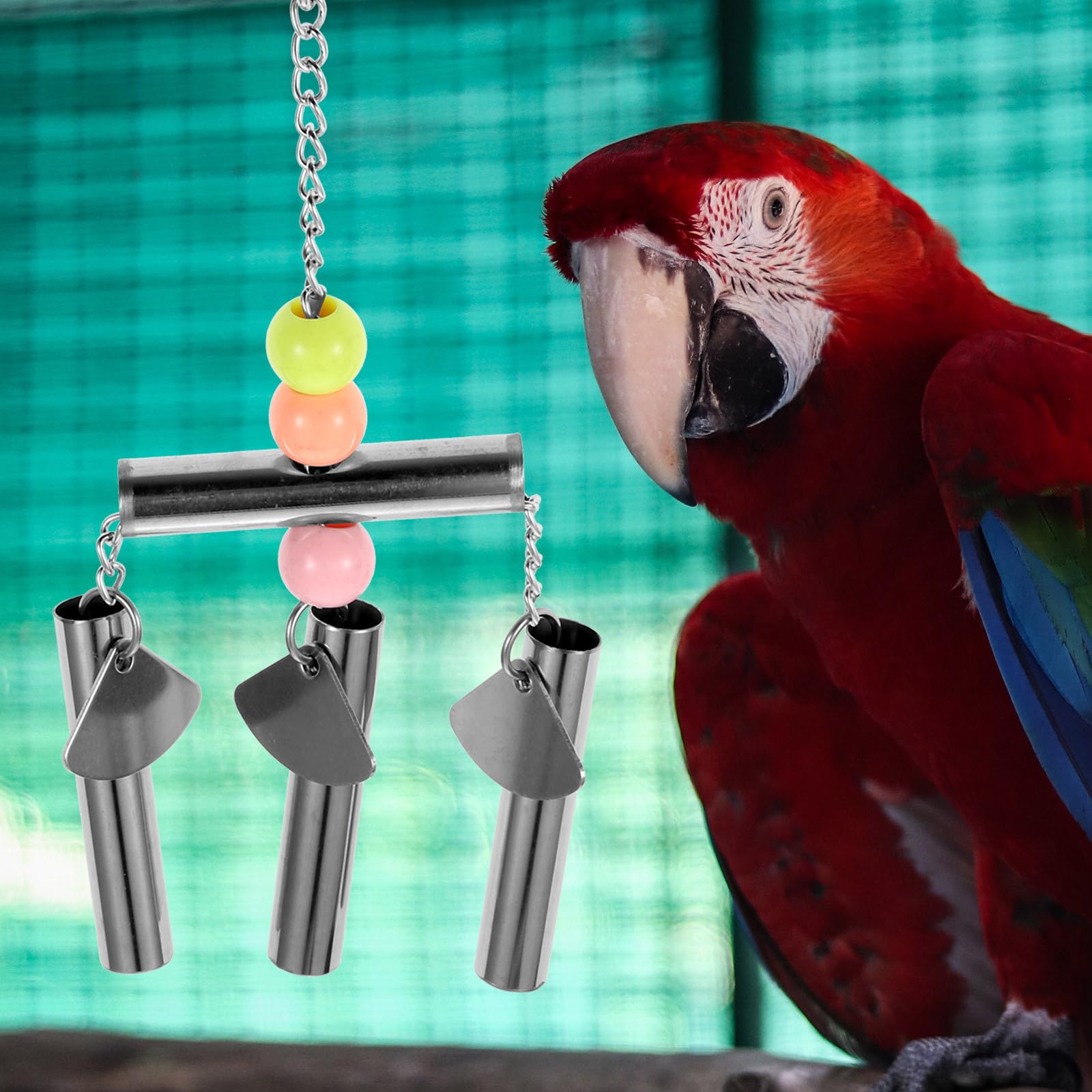 POPETPOP Parrot Toy - Hanging Bird Cage Toy for Parrots & Small Birds - Durable & Fun Chewing & Climbing Activity - Perfect for Playtime & Exercise in Bird Cages