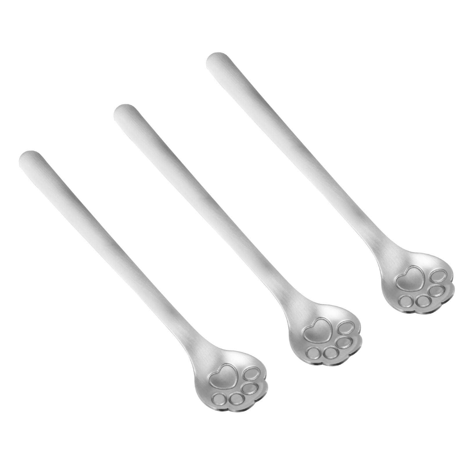 Premium Stainless Steel Cat Paw Spoons - 3-Piece Set for Coffee, Ice Cream, Tea & Dessert | Durable Kitchen Utensils for Mixing, Stirring & Serving | Perfect for Home, Parties & Holiday Gifts