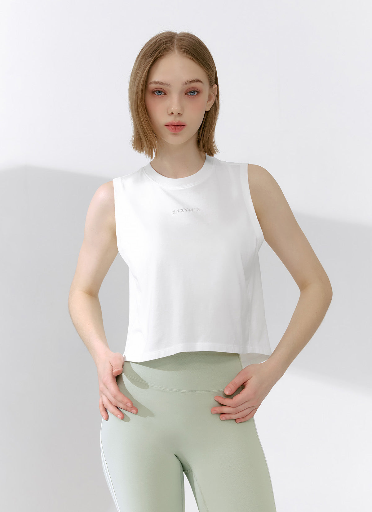 Premium Pima Cotton Back Slit Sleeveless Blouse - Women's Elegant Summer Top for Office, Date Night & Casual Outings