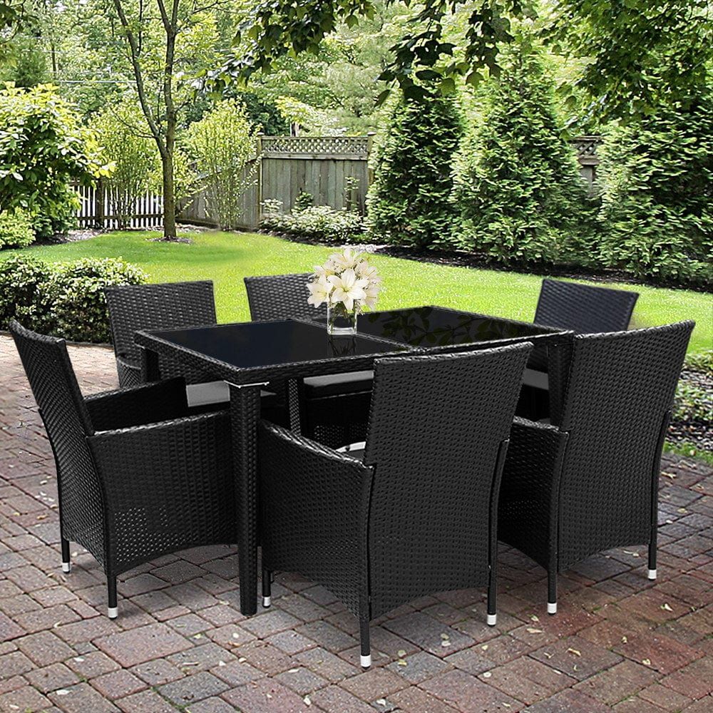 Premium Gardeon 7-Piece Outdoor Dining Set - Patio Furniture with Table & Chairs - Perfect for Backyard, Garden & Poolside Entertaining