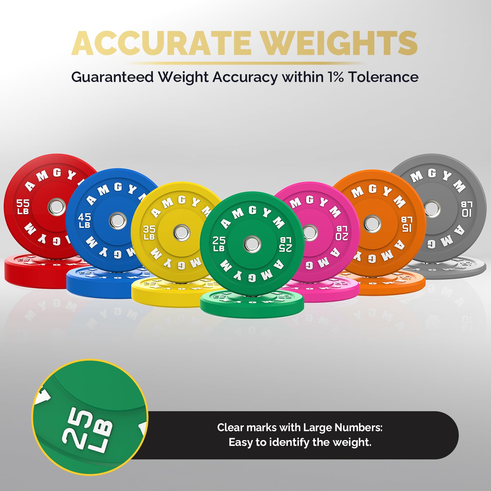 Olympic Rubber Bumper Plates Set - 2 Inch Steel Insert Weight Plates for CrossFit, Powerlifting & Strength Training - Durable Colored Bumper Weights for Home & Commercial Gym Use (Single/Pair Options)