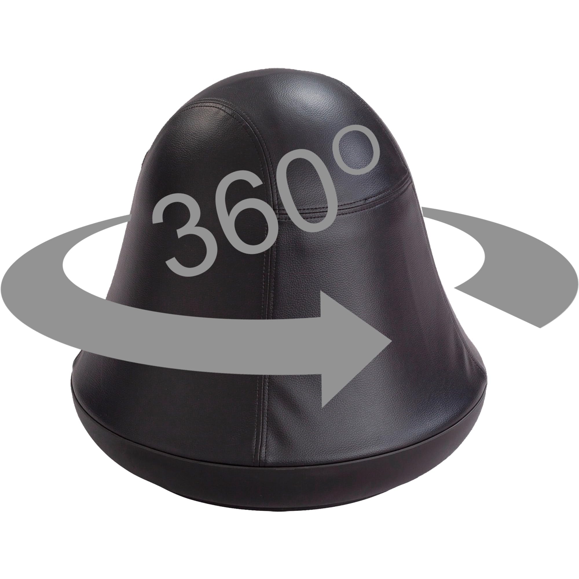 Safco Products 4761BV Runtz Swivel Ball Chair - Black Ergonomic Office Chair with 360-Degree Rotation, Anti-Burst Exercise Ball & Easy-to-Clean Vinyl Seat - Promotes Active Sitting for Home Office, Gaming & Classroom Use